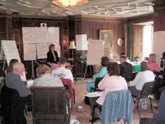 Lisa Wake from Yorkshire based Awaken Consulting teaching a group of delegates in July 2004